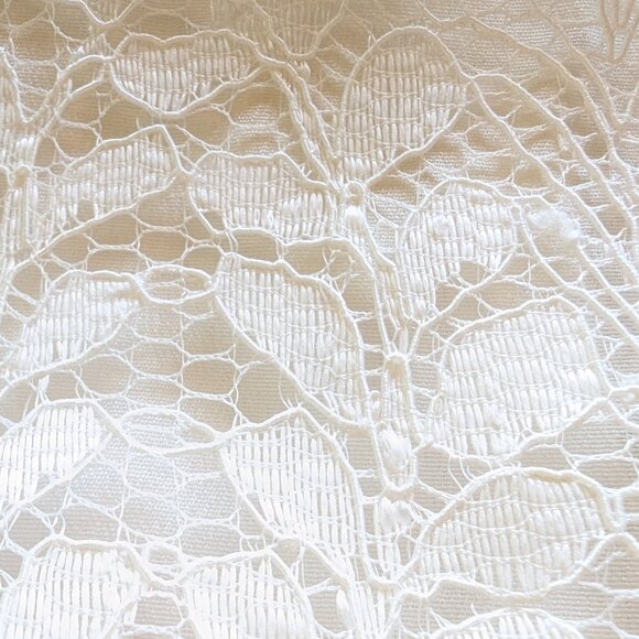 INA Anna-Rose dress Sz M white color LACE UPPER (front + back) SHEER SLEEVES NWT - Picture 5 of 16